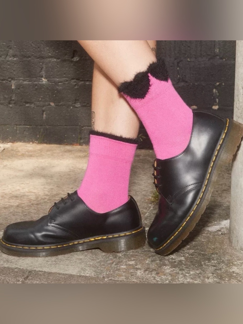 Dr Martens HEART DETAIL COTTON BLEND SOCKS THRIFT PINK M-L